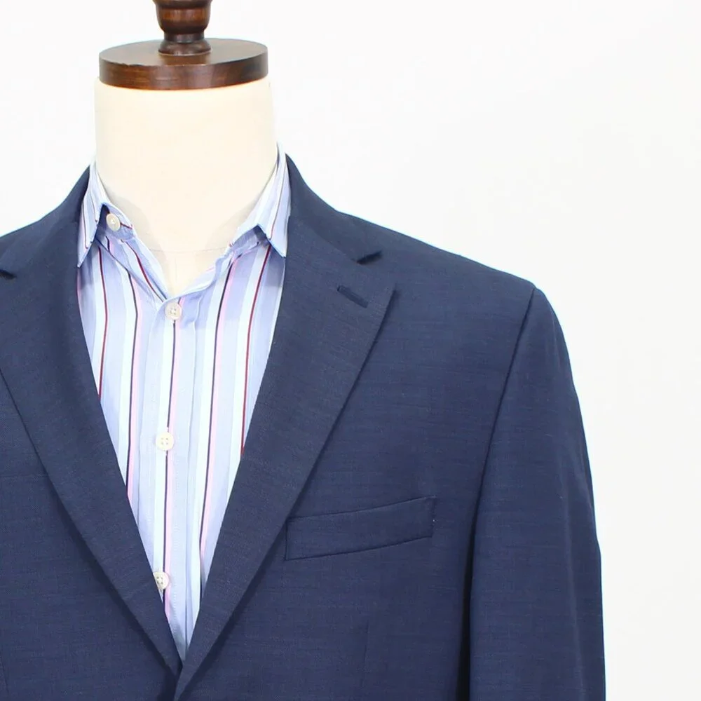 Kenneth Cole 40S Blue Solid 2-Button Sport Coat Blazer Jacket T713